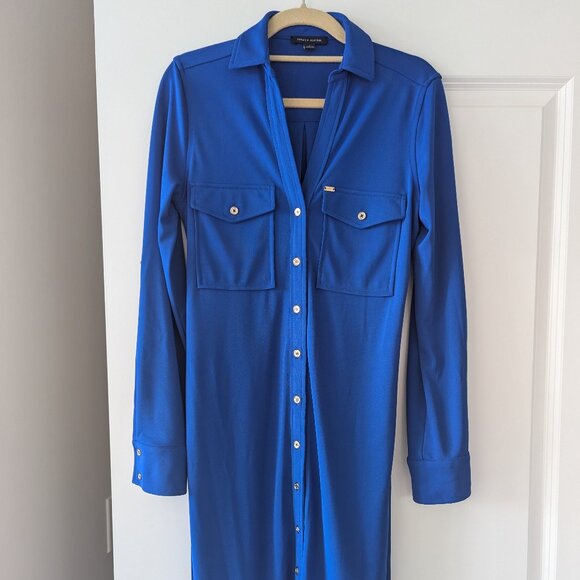 Blue Tommy Hilfiger button down dress - Picture 1 of 4